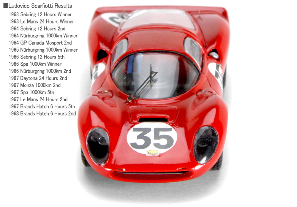 Ferrari Dino 206S #0852 1966 Monza1000Km No.35 10Th (P2.0 Class 4th) Driven by Bandini/Scarfiotti 1/43 Art Model